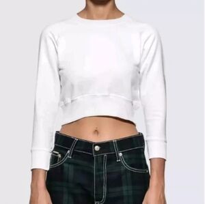 NWT X Karla The Crop Sweatshirt White. Sealed in Package Size XL
